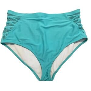 Torrid 0 lattice mesh inset high waist bikini bottom large SW2 9075